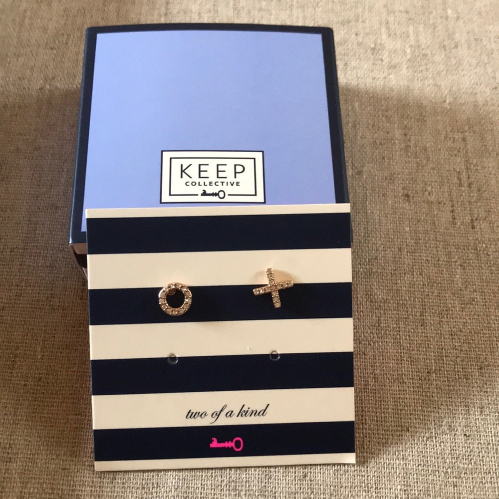 KEEP Collective XO Earrings Pave Rose Gold